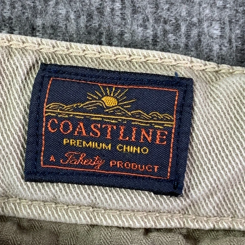 Faherty Pants Men 33x27 Coastline Chino Beige Stretch Trousers Modern